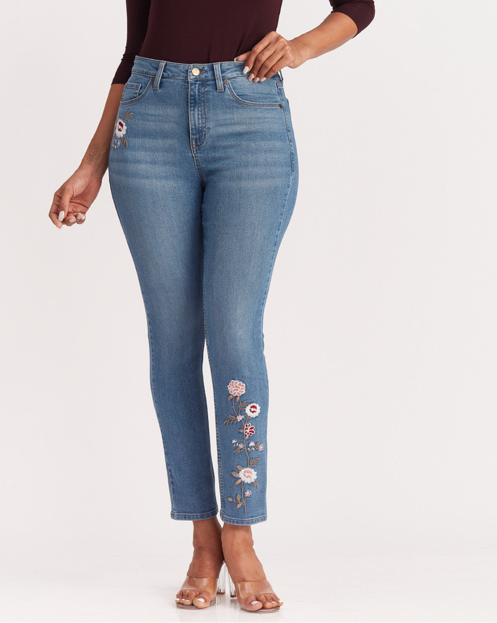 New look embroidered jeans best sale