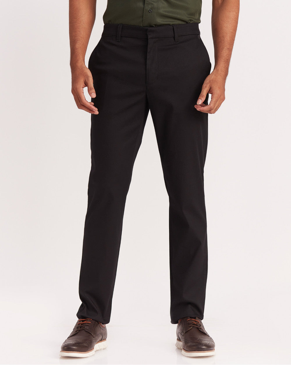 Tapered Fit Luxe Chinos - Jet Black