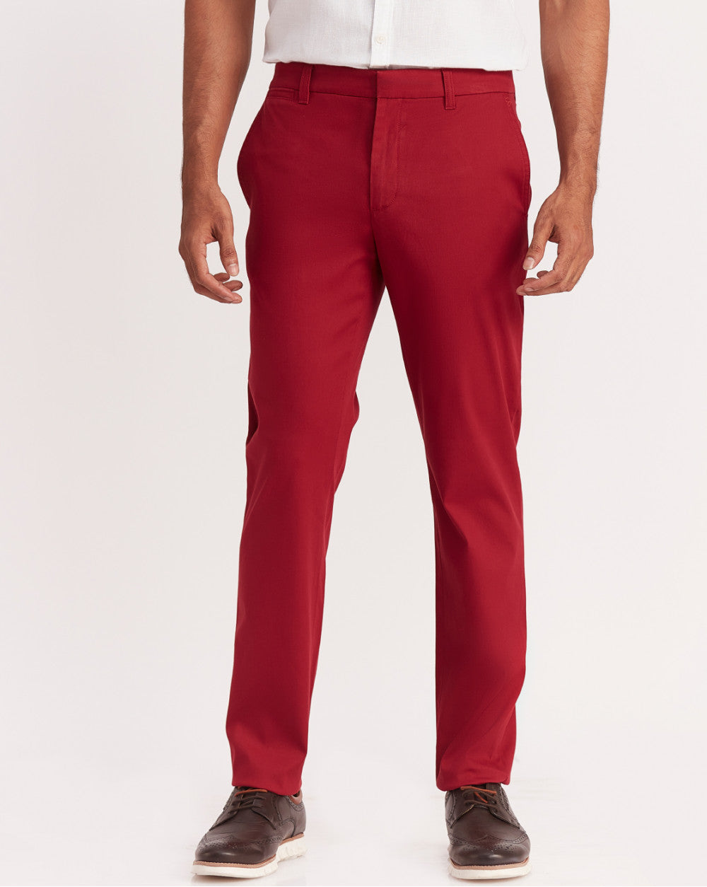 Tapered Fit Luxe Chinos - Carmine Red