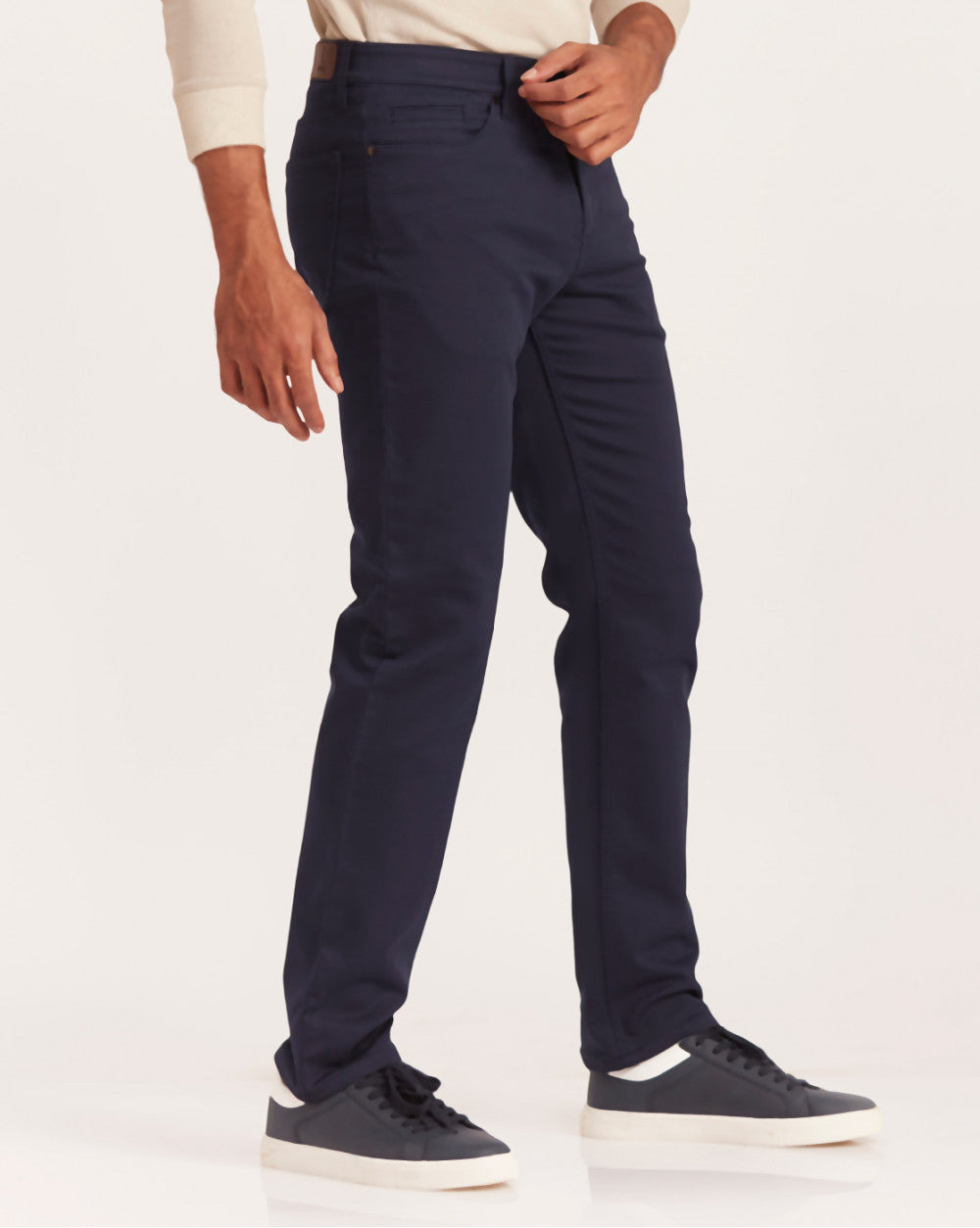 Straight Fit Five-Pocket Urban Pants - Navy