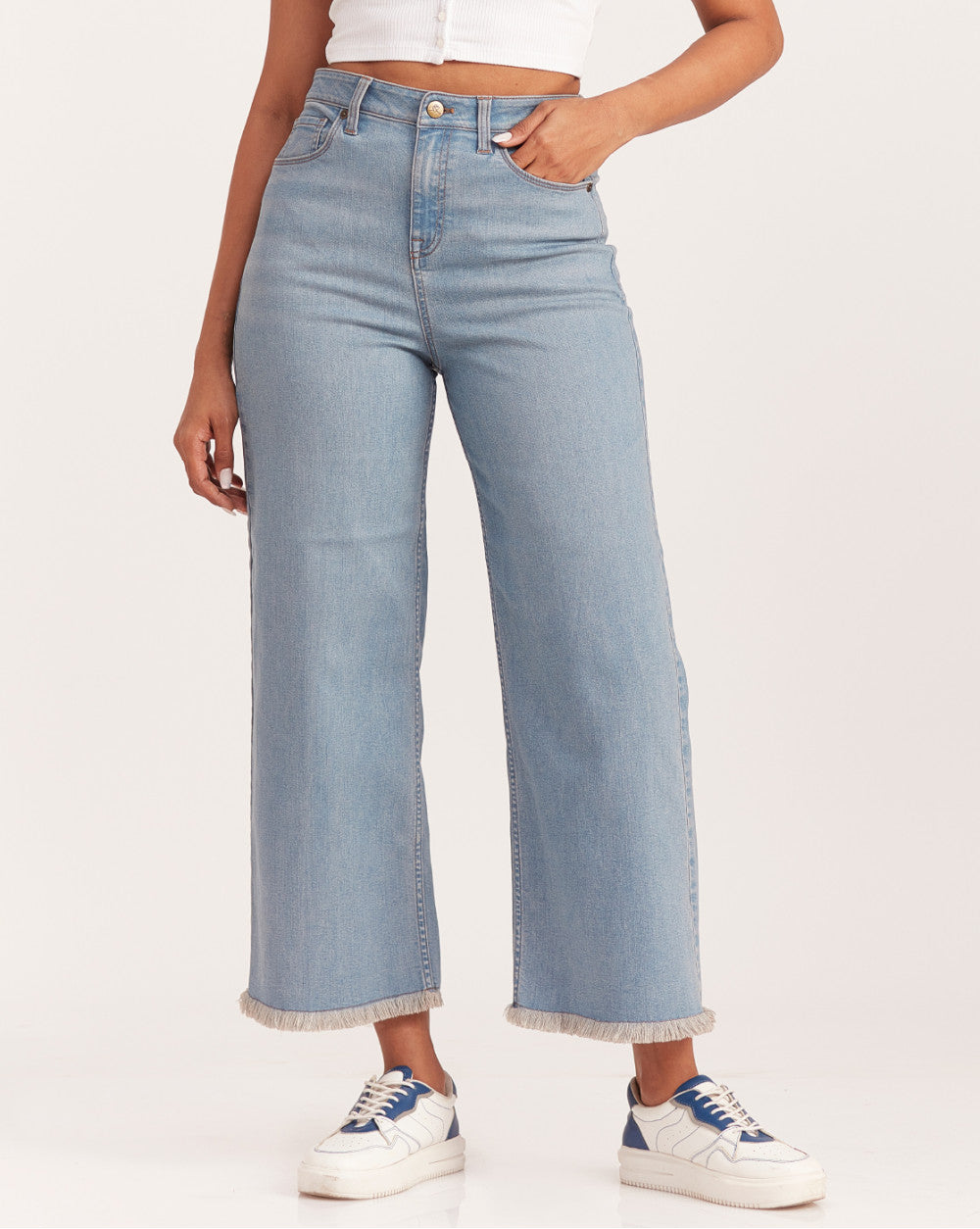 Vail Wide Leg High Waist Jeans - Vapour Blue – Truser