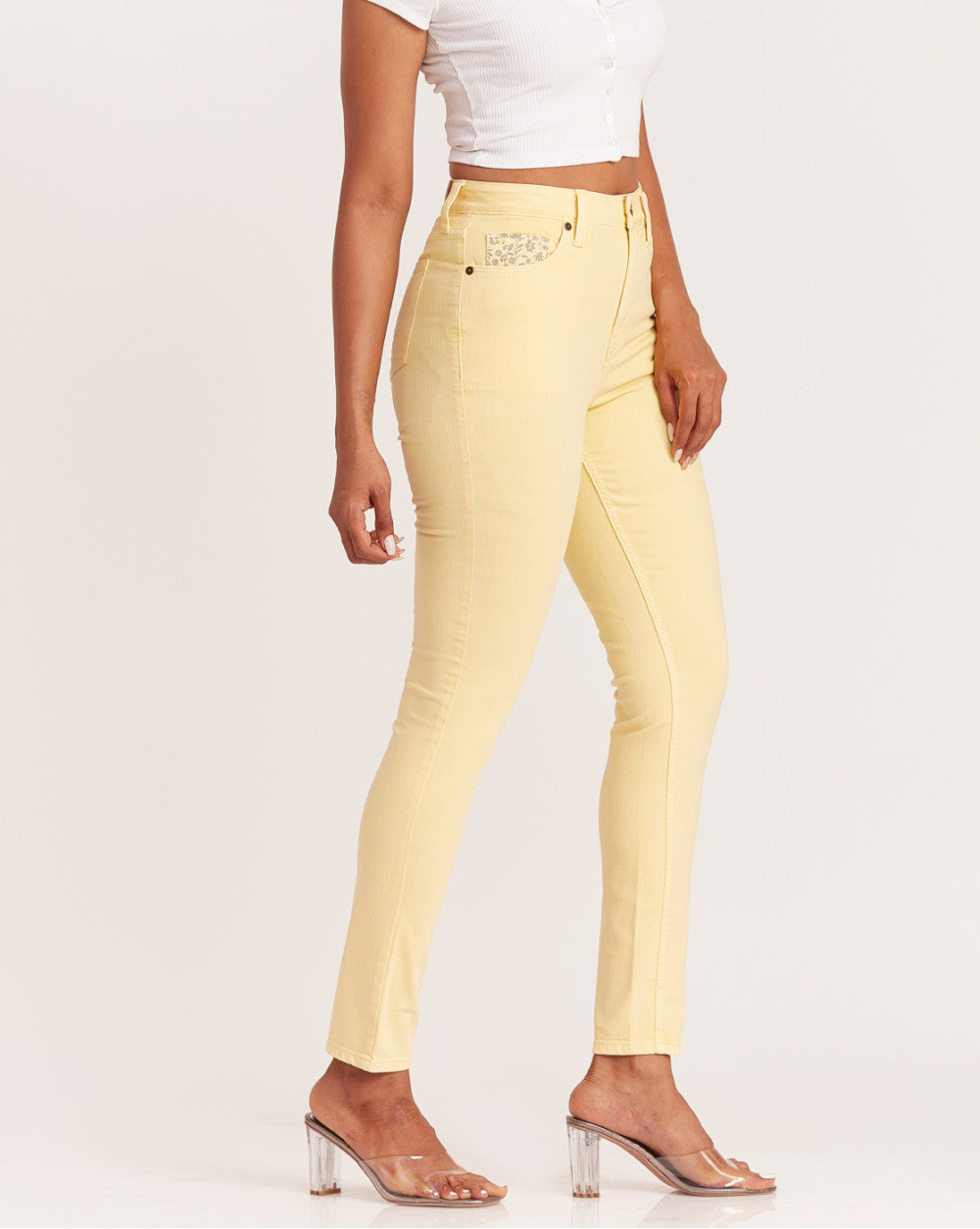 Bright yellow skinny outlet jeans